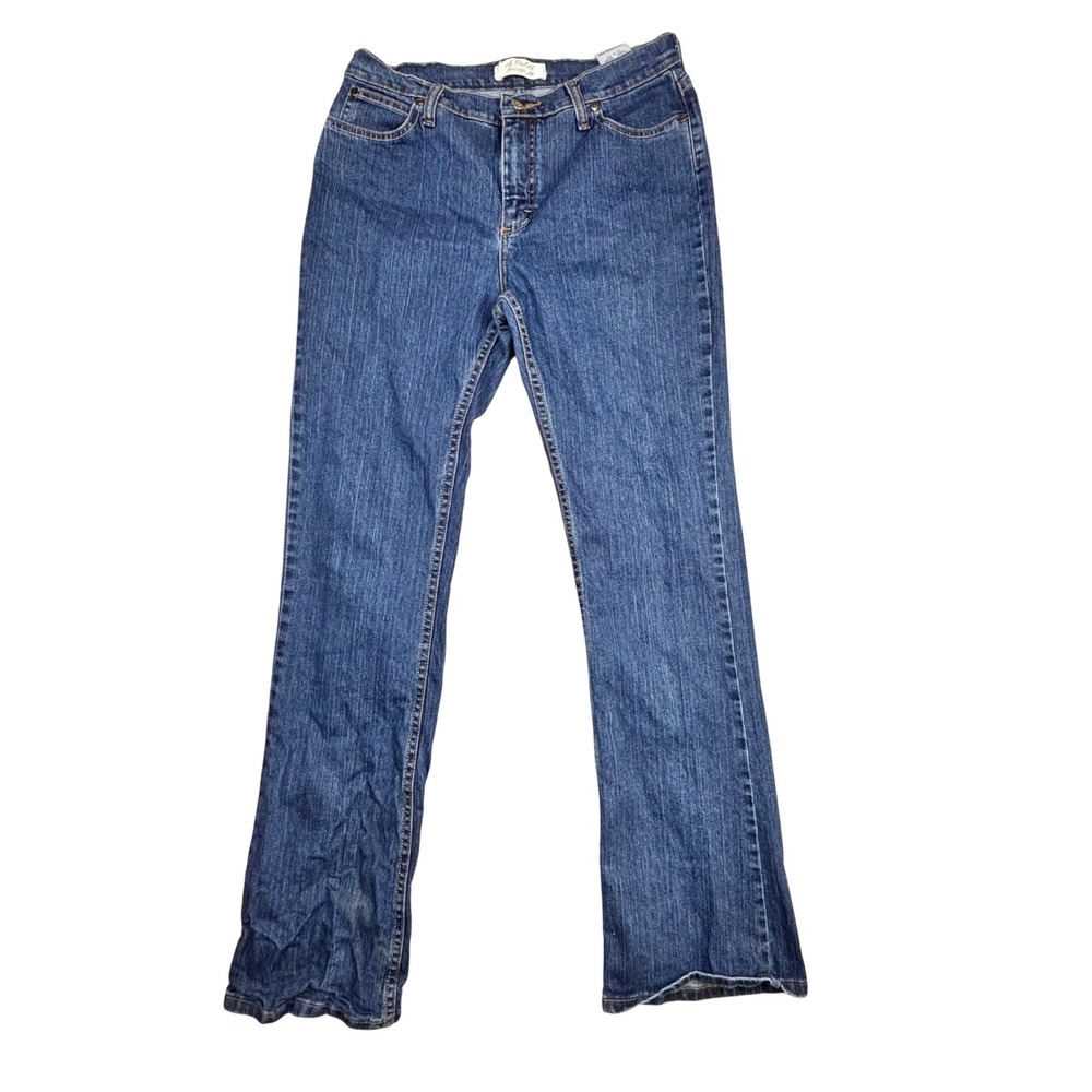 As Real As Wrangler Womens Straight Leg Jeans Blue Medium Wash 10x34 10WCW84CW